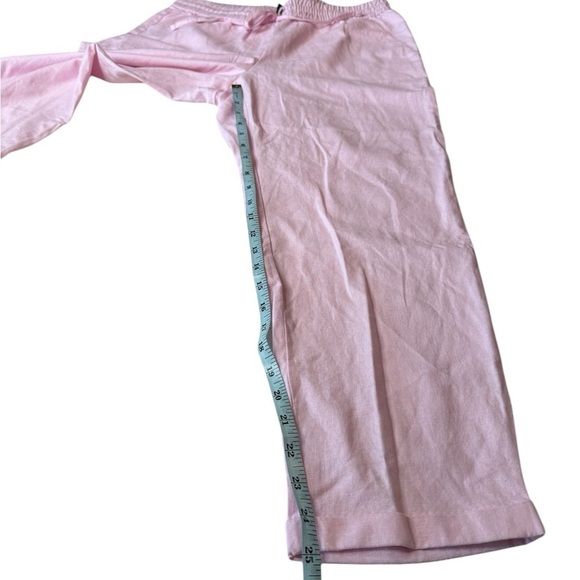 J. Crew Linen Blend Pull On Drawstring Cuffed Ankle Pants in Pale Pink Preppy - Picture 10 of 14